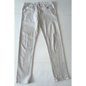 UNIQLO Stretch Selvedge Slim Fit Jeans Men 30x32 White Blueish 5 Pocket
